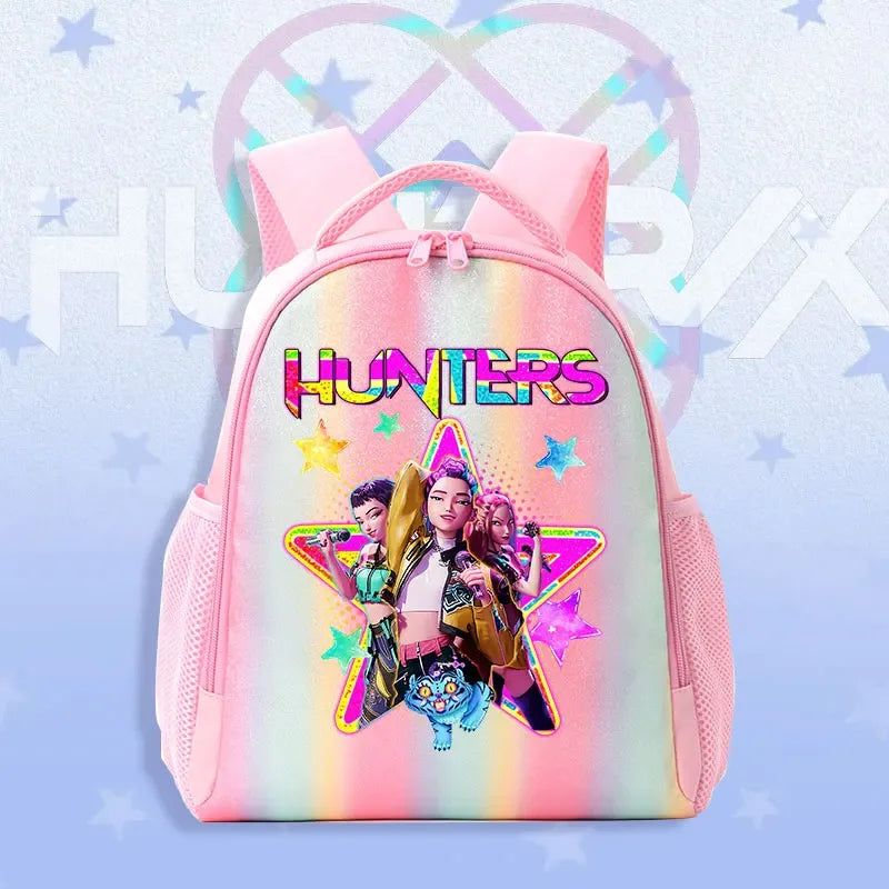 K Pop Demon Hunters Kids Backpack Rainbow Shoulder Bag