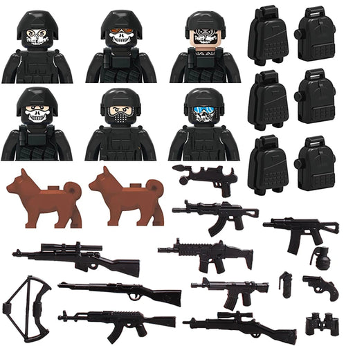 Military Army and Police Building Blocks Figures Set, including WW2 Soldier and SWAT Officer Toys ToylandEU.com Toyland EU