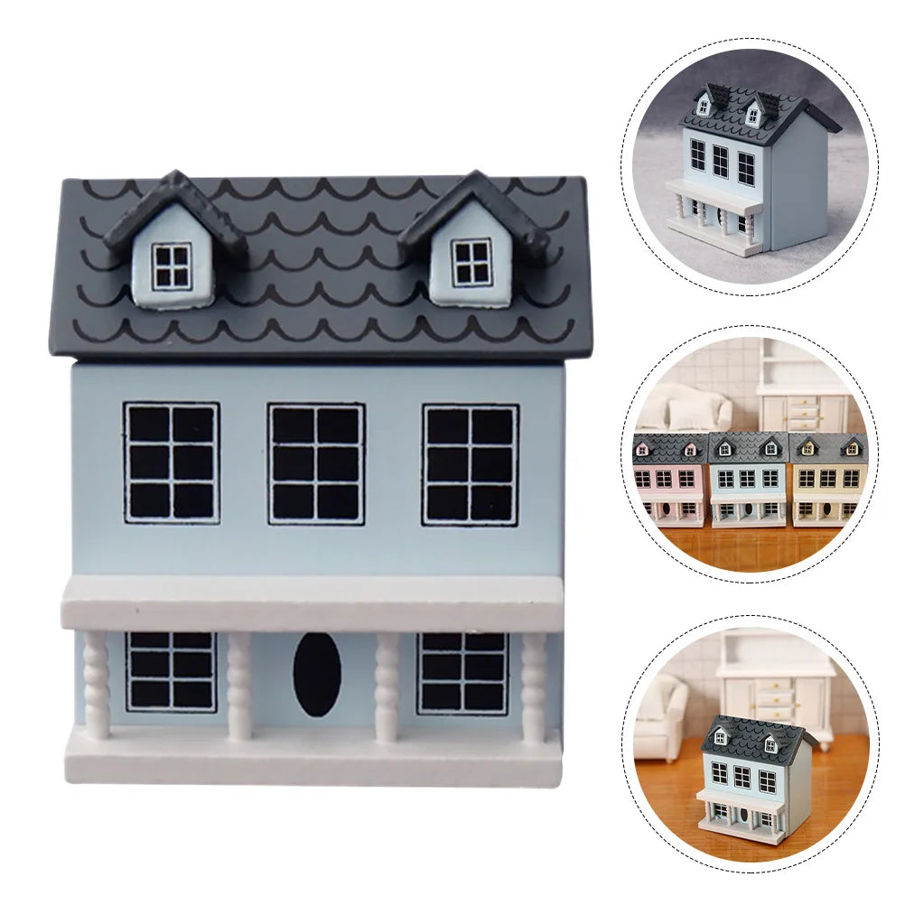 Charming Miniature Wooden Villa for Festive Christmas Decor