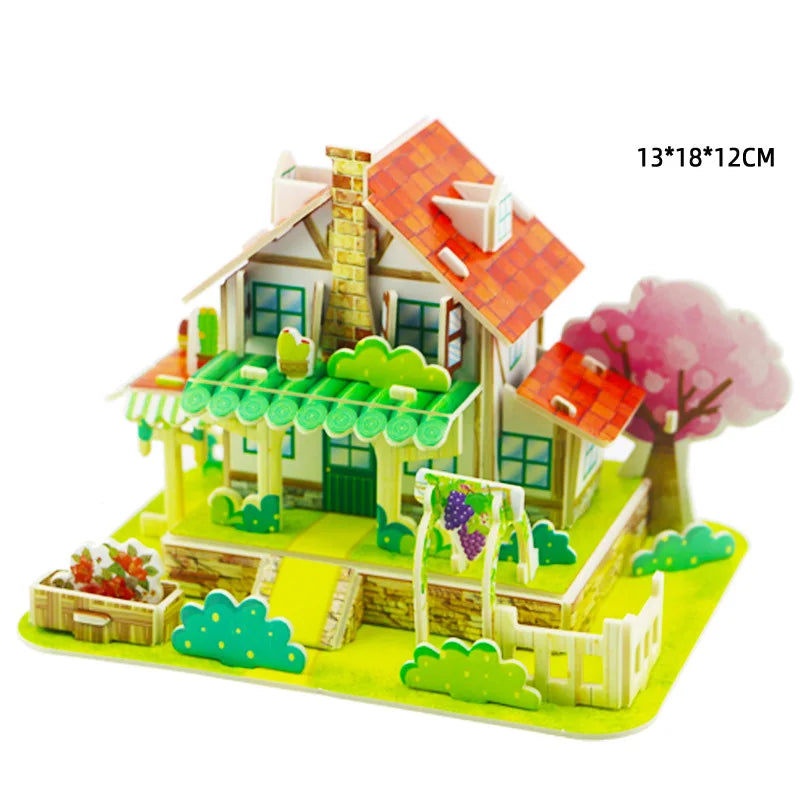 3D Puzzle | Villa House Castle Model | Cardboard Construction | Ages 6-14