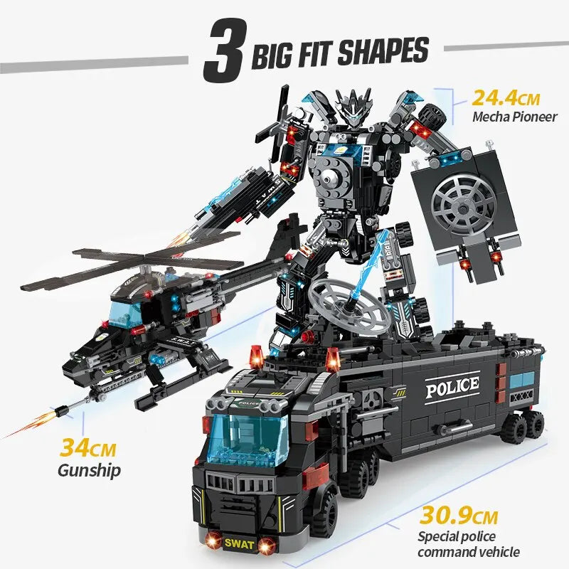 City Police Mobile Command Center Building Blocks Set - ToylandEU