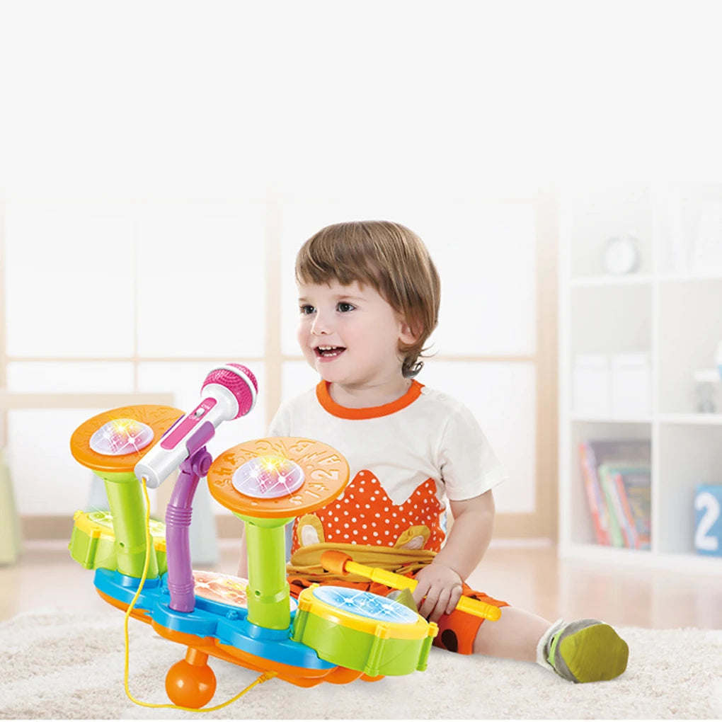 Powerful Beat Kids Drum Set - Easy To Play And Rhythmic For Musical Toyland EU