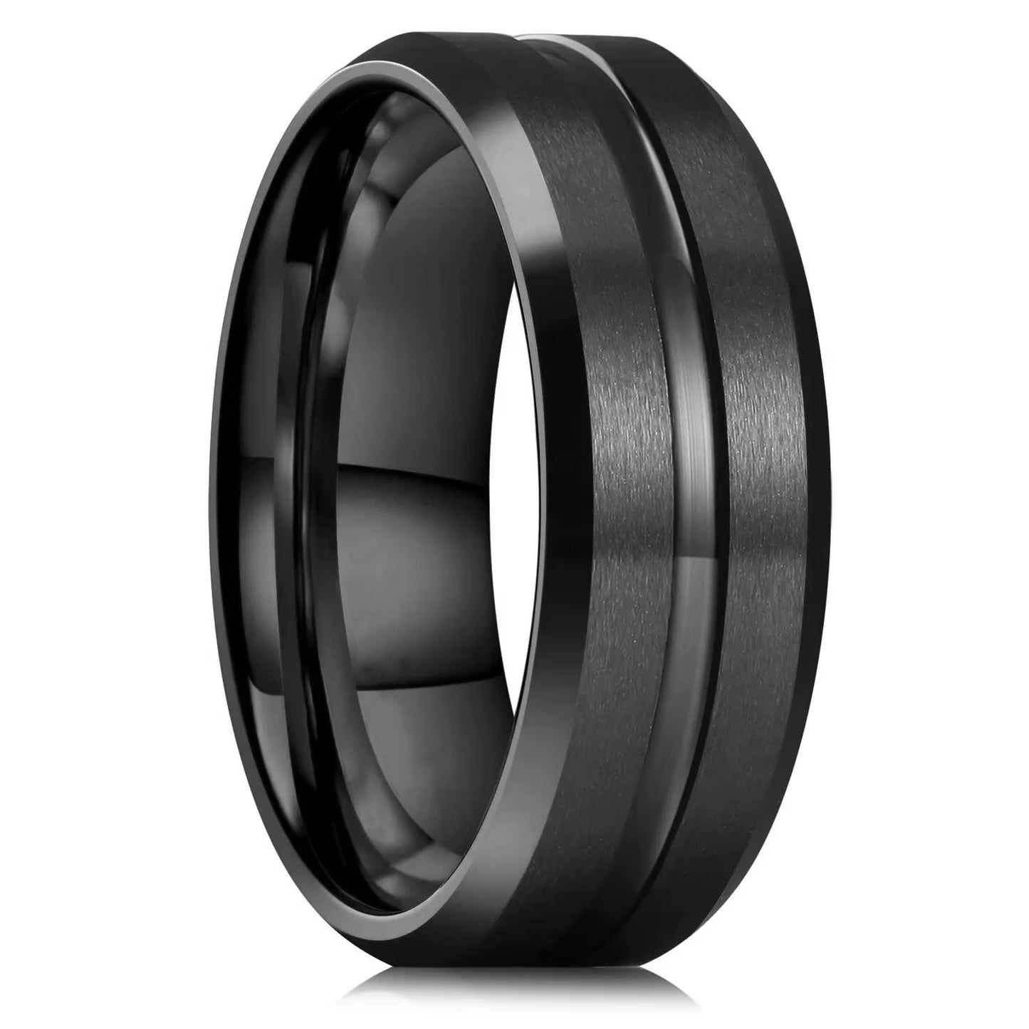 Rings | 8mm | Titanium Steel | Unisex Silver Matte Brushed Wedding Band