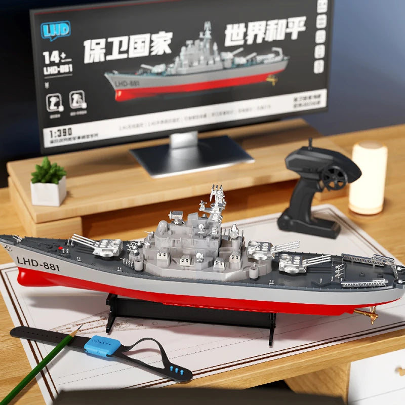 Upgrade Version Large Remote Control Battleship 2.4G Military RC with Dual Motor Design - ToylandEU