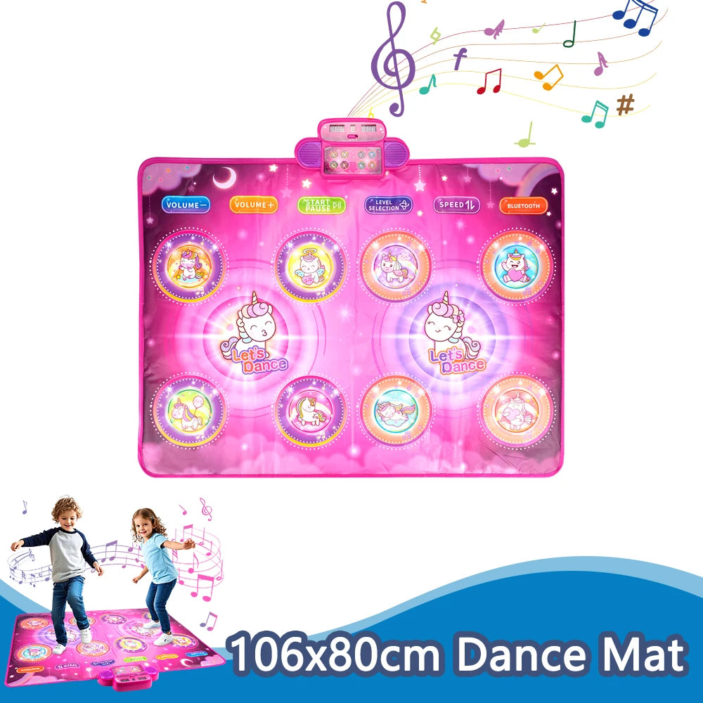 Kids Electronic Dance Mat Bluetooth Light Interactive Educational Toy