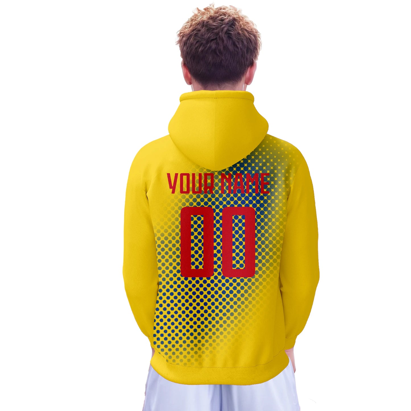 Personalized Colombia Soccer Hoodie for All Ages - Custom Name & Number 3D Printed Football Sweatshirt