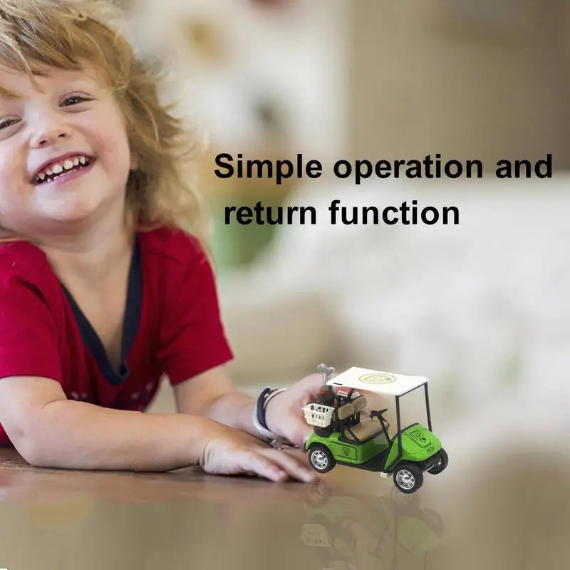 Mini Golf Cart Diecast Metal Toy with Pullback Action - Safe and Educational Model for Kids