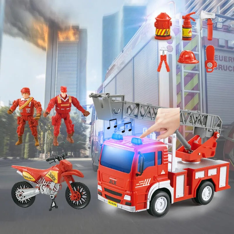 2023 City Fire Station Toy Set with Fire Truck, Helicopter, and Figurines - ToylandEU