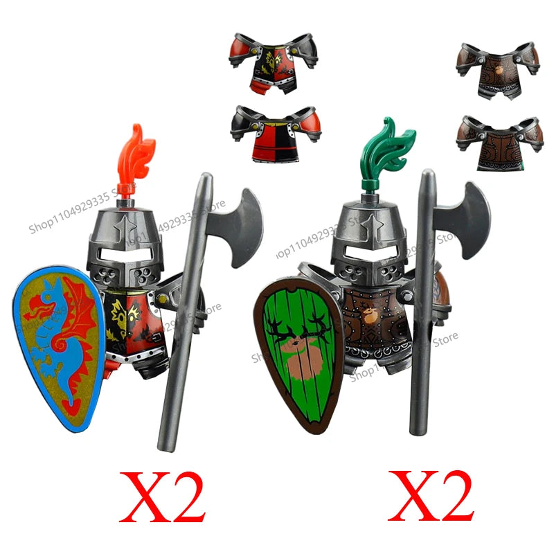 Micro Blocks | Medieval Knight Figures | Plastic Model Kit | Ages 14 Plus
