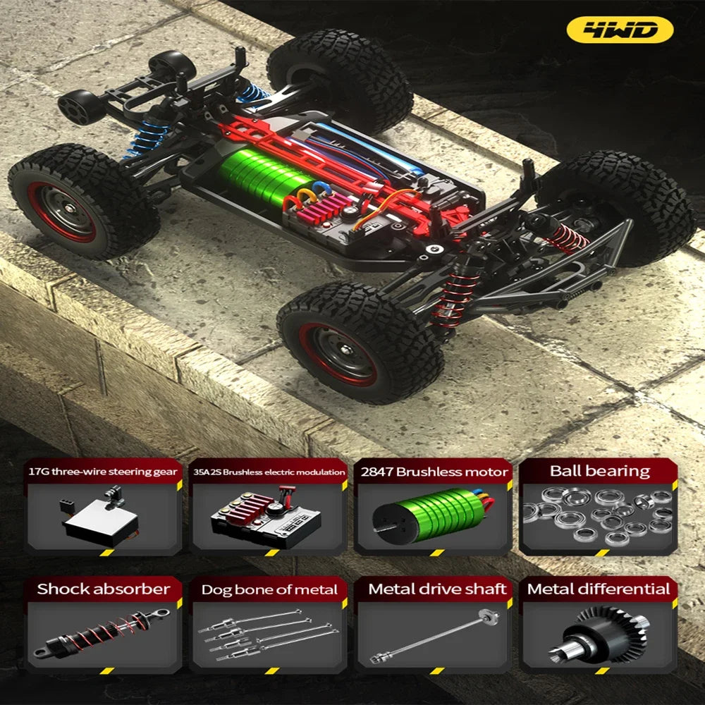 High-Speed JJRC Q130 1:14 Brushless RC Truck - Ultimate Off-Road Fun!