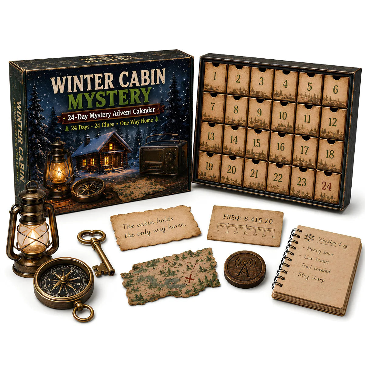 Advent Calendar | 24 Day Mystery Adventure | Escape Room Puzzle Game With 6 Themes | Family Holiday Activity