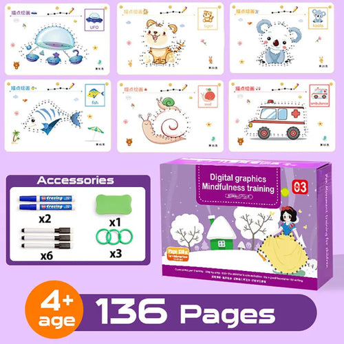 136Page Children Montessori Drawing Toy Pen Control Training Color ToylandEU.com Toyland EU