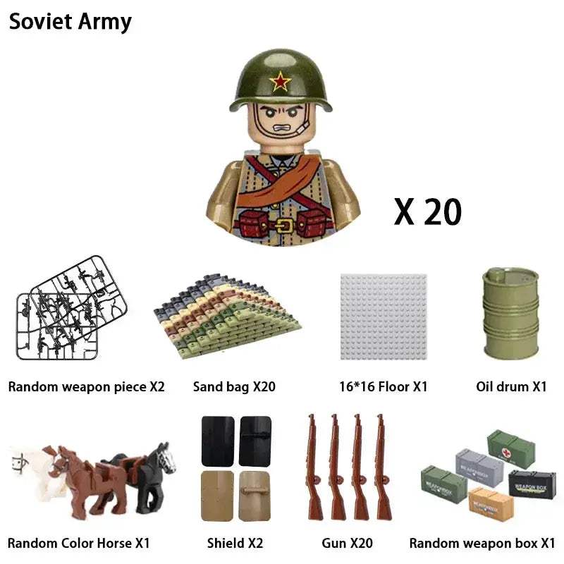 MOC World War II Military Building Blocks Soldier Set For Kids - ToylandEU