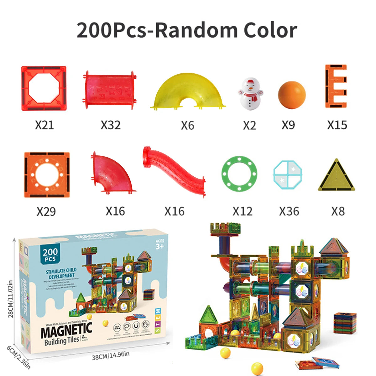 Magnetic Building Tiles | Educational STEM Toy | Ages 4-6 | D010-D014