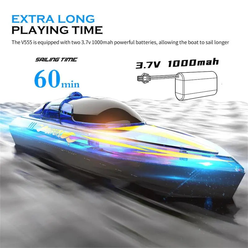 LED Remote Control Boats - Multiplayer RC Ship with Rechargeable Battery - ToylandEU