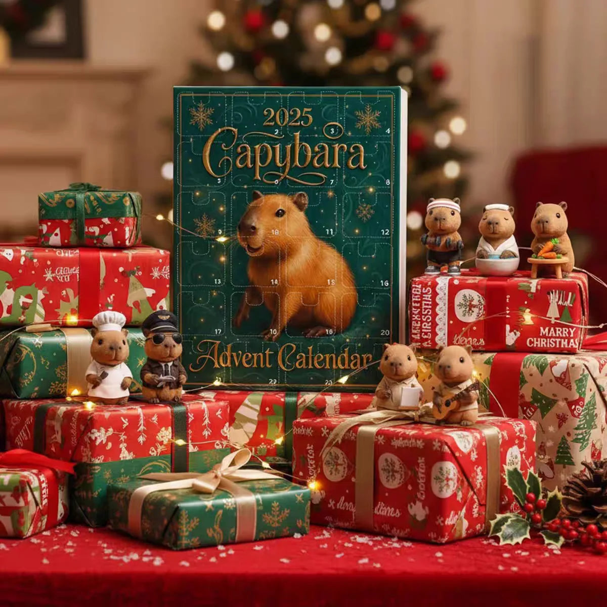 Advent Calendar | Capybara Pendants | 24 Day 2D Acrylic Hanging Ornaments | Christmas Tree Decor Gift