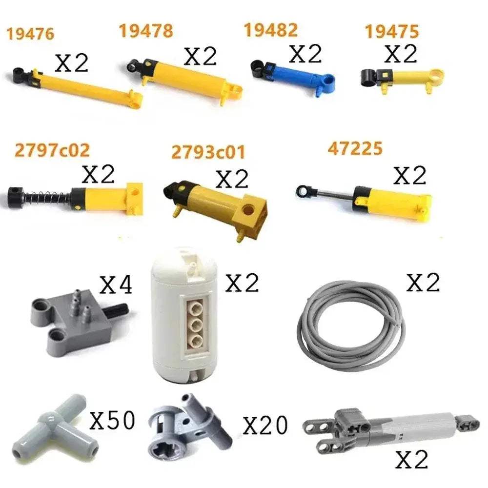 MOC Technical Hose Air Pump Tank Push Rod Putter Switch Piston Compatible With Legoeds Pneumatic Parts - ToylandEU