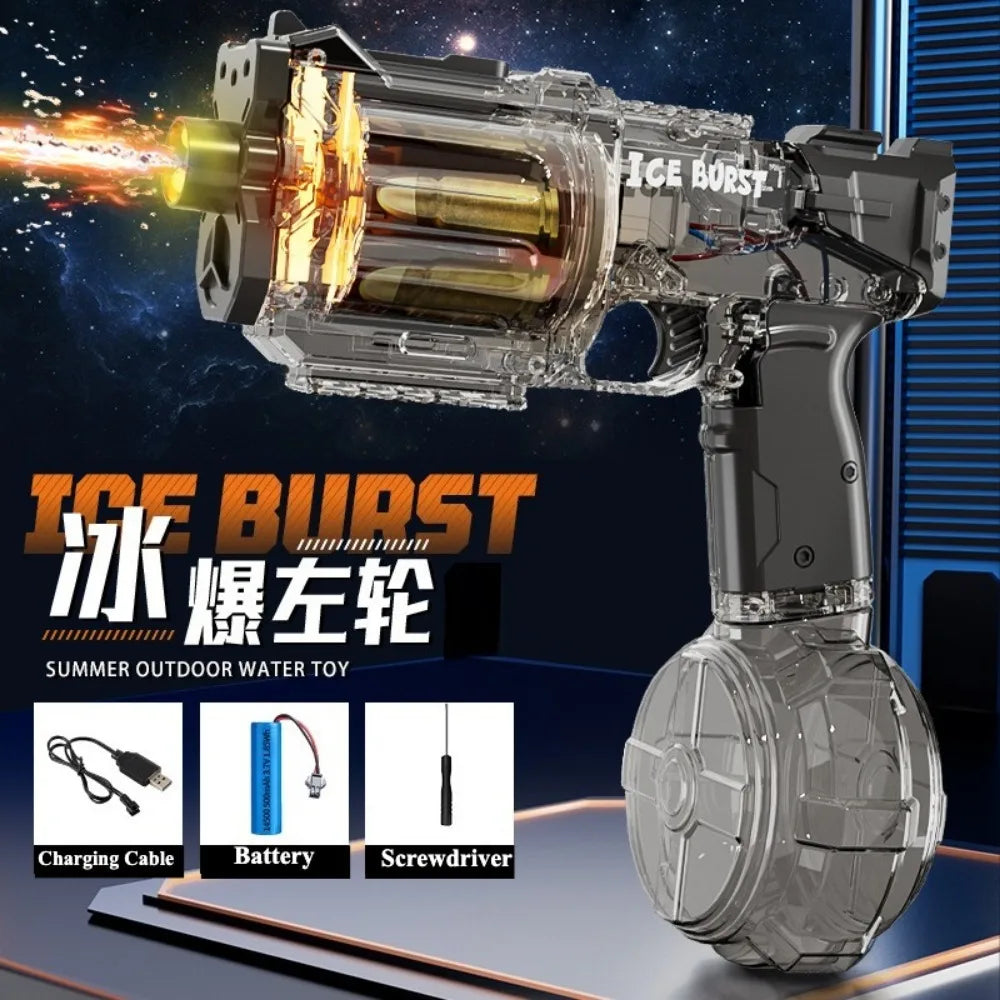 Electric Revolver Water Gun | Full Auto | Colorful Light and Sound