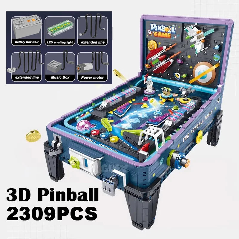 Pinball Building Block Set | 2309 Pieces | Led Light | For Adults And Teens