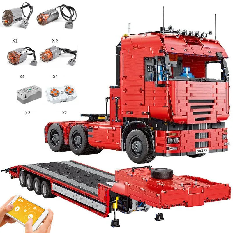 MOC-2475 Tractor Truck And MOC-4814 LOWBOY-Trailer compatible with