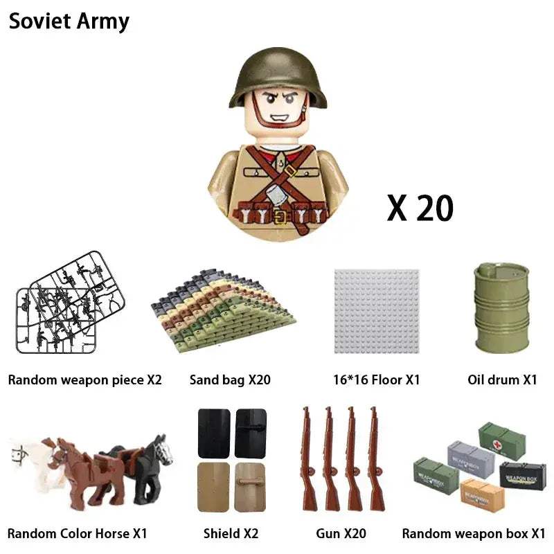 MOC World War II Military Building Blocks Soldier Set For Kids - ToylandEU