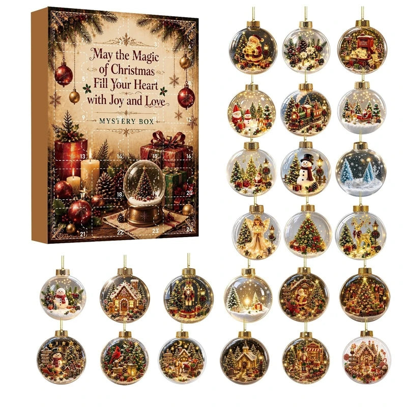 Advent Calendar | 2026 Christmas Countdown | 2D Acrylic Hanging Pendants | Santa Claus Keychain Gift