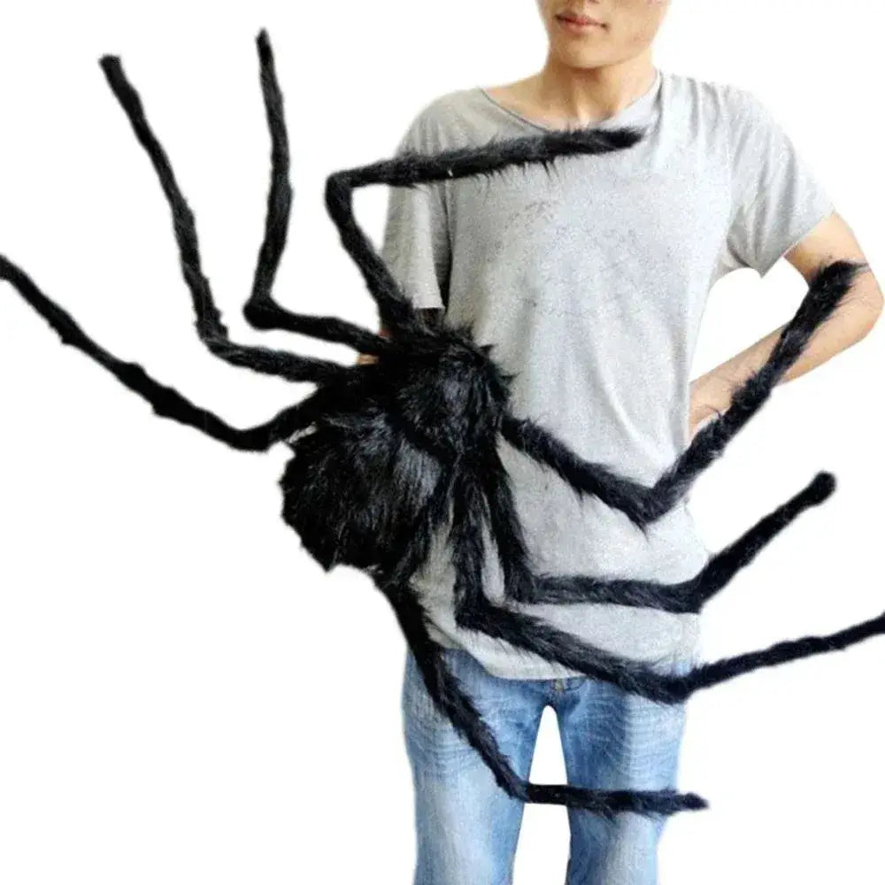 Halloween Big Plush Spider Horror Halloween Decoration Party Prop Outdoor Giant Spider Decor 30-200cm Chamber Prank Black Spider - ToylandEU