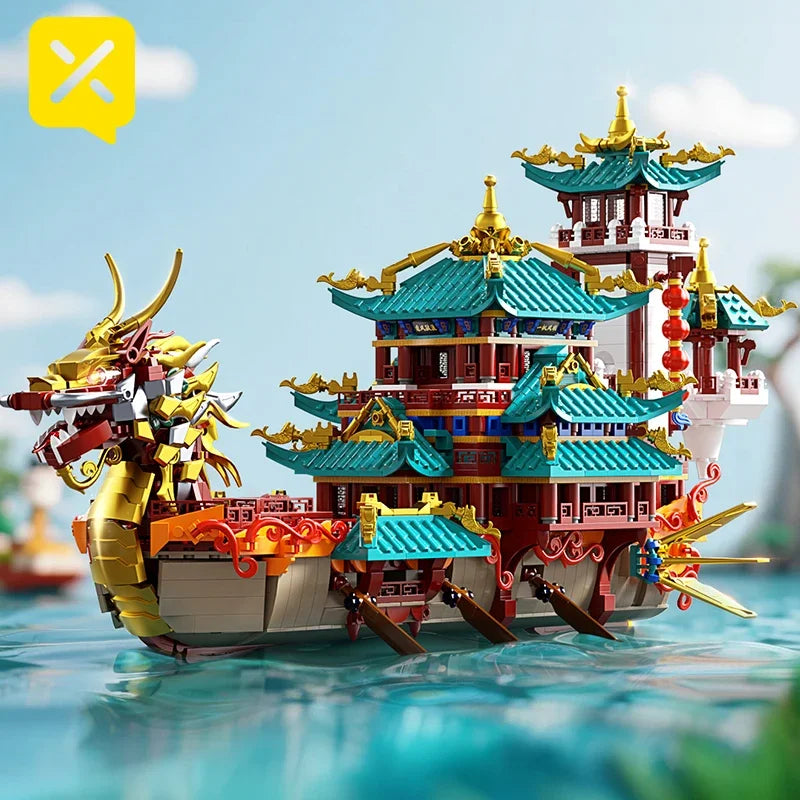 Dragon Boat Building Blocks | 2453 Pcs | Lego Compatible | 3D Puzzle Kit