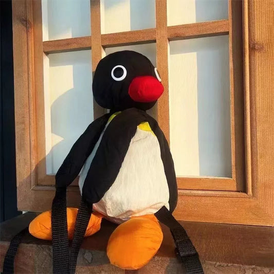 Cute Black Penguin Plush Backpack - 38cm Soft Stuffed Toy - ToylandEU
