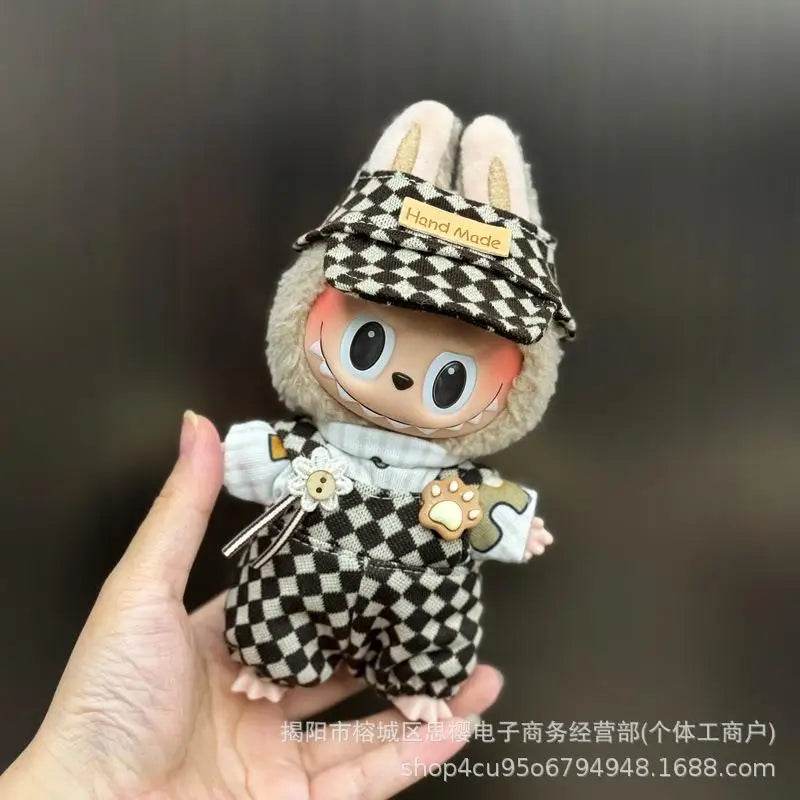 Mini Plush Dolls Clothes Outfit Accessories For Korea Kpop Exo 15-17cm Labubu Idol Overalls Set Clothing Gift 2025 New - ToylandEU