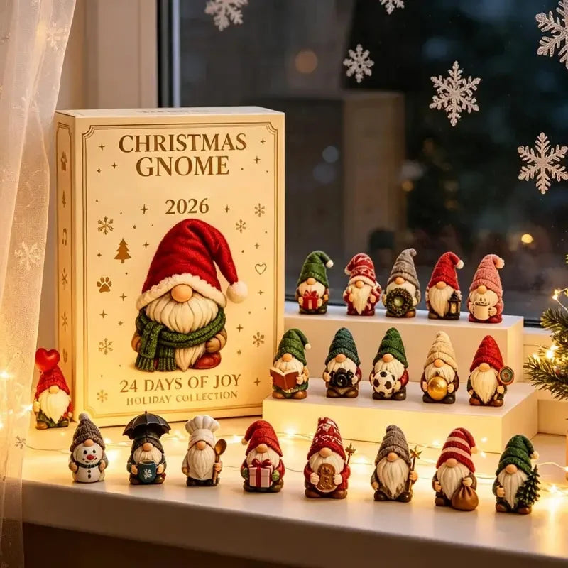 Advent Calendar | 2026 Gnome Figurines | 24 Day 2D Cute Countdown | Holiday Surprise Gift For Adults