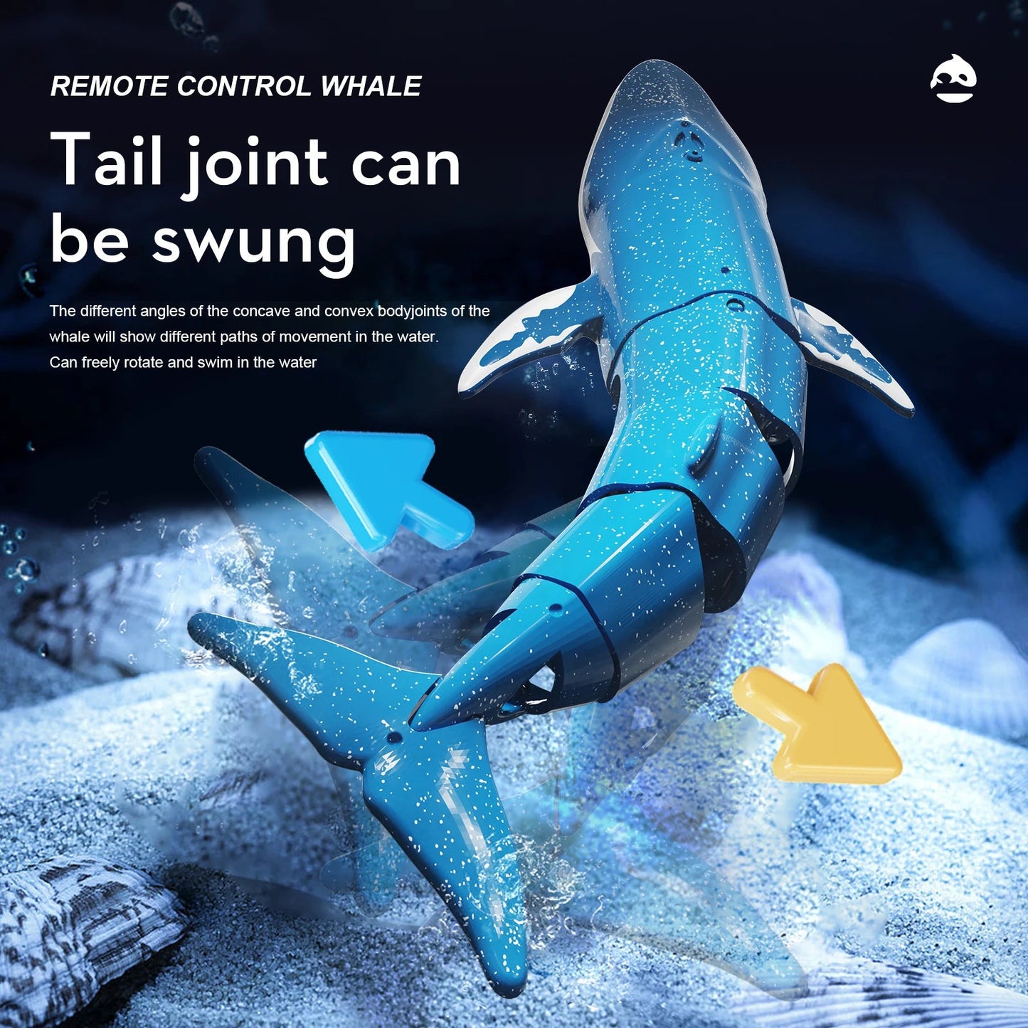 Whale Submarine Remote Control Toy with Diving and Water Spraying Functions - ToylandEU