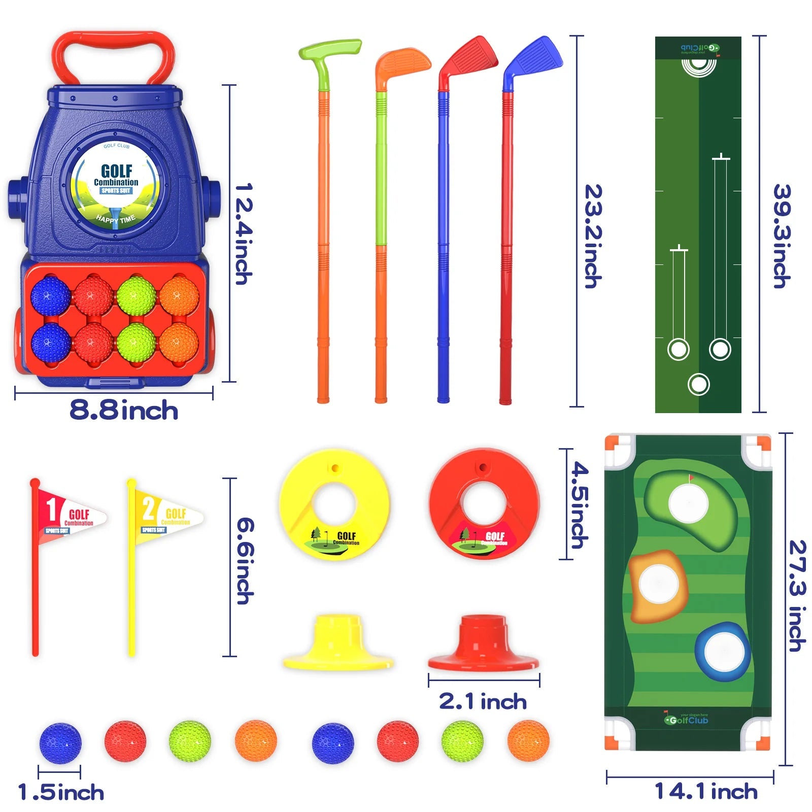 Junior Outdoor Golf Game Set for Young Children by QDRAGON - ToylandEU