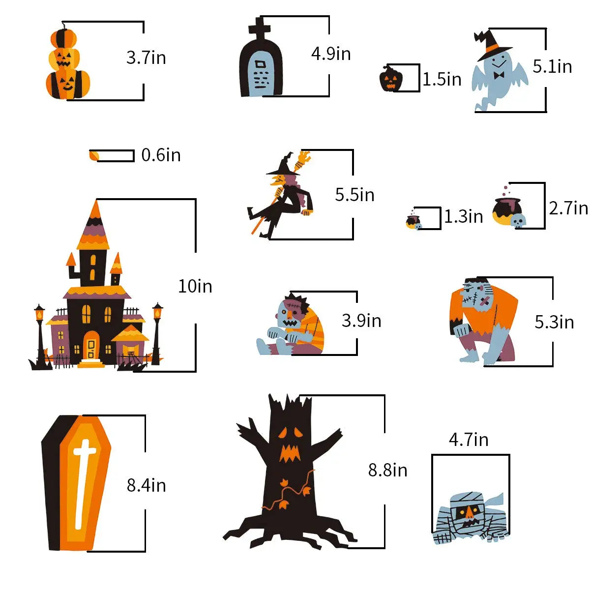 Halloween Window Clings | Reusable Plastic | Indoor Outdoor Party Decor