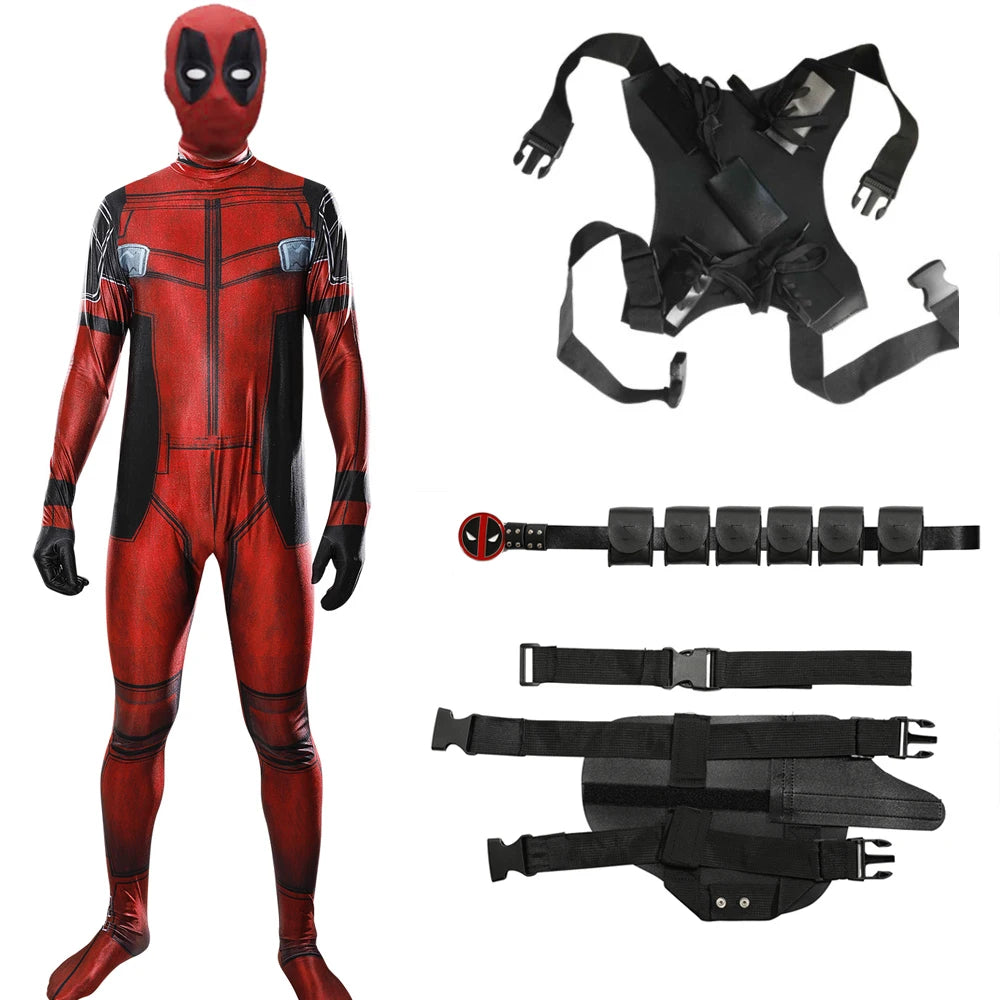 Deadpool Cosplay Costume with Mask - Official Marvel Halloween Costume for All Ages