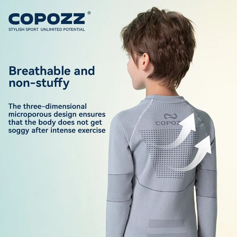 Kids Thermal Underwear Set | Winter Breathable Build | Ski Boys Girls
