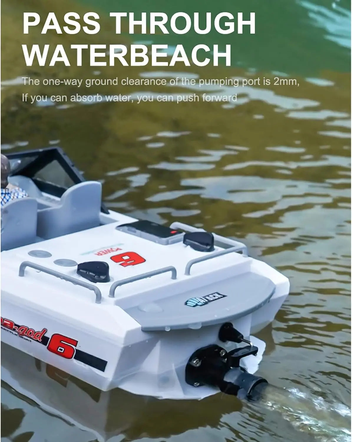 RC Jet Boat | 1 By 12 Scale 10 KmH | 4CH Radio | White RTR