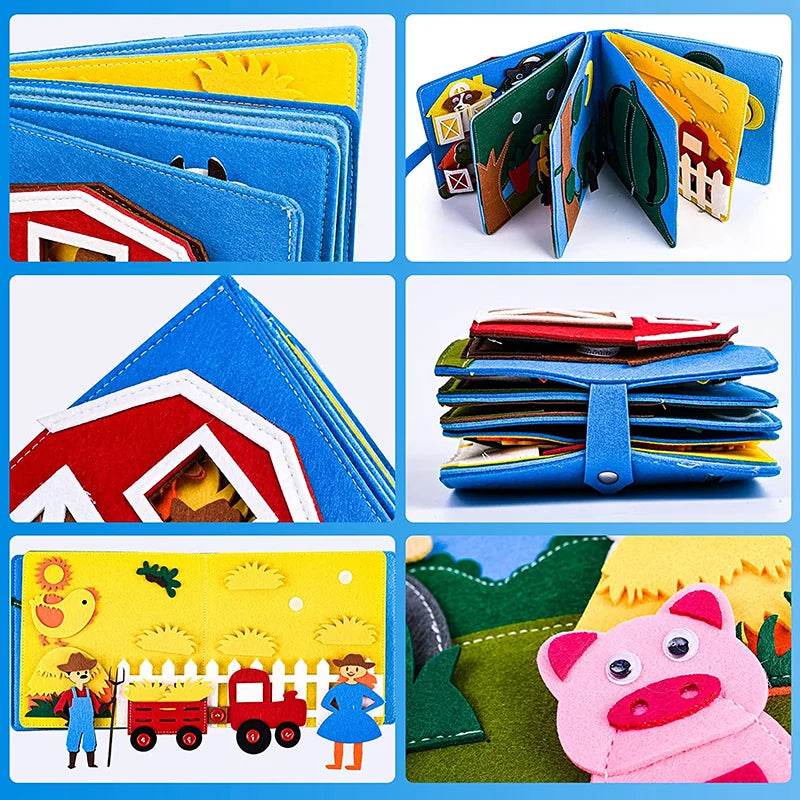Educational Sensory Toy Montessori Busy Board Felt Book - ToylandEU