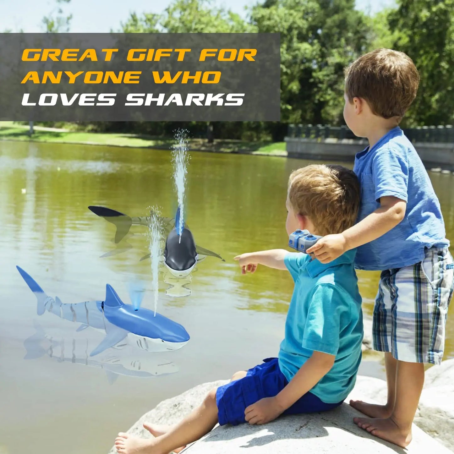 Interactive Remote Control Shark & Whale Water Toy Submarine for Kids