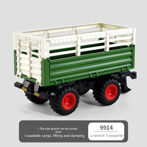 2.4ghz Rc Tractor Trailer With Led Headlights Farm Toy Set 1:24 Remote ToylandEU.com Toyland EU