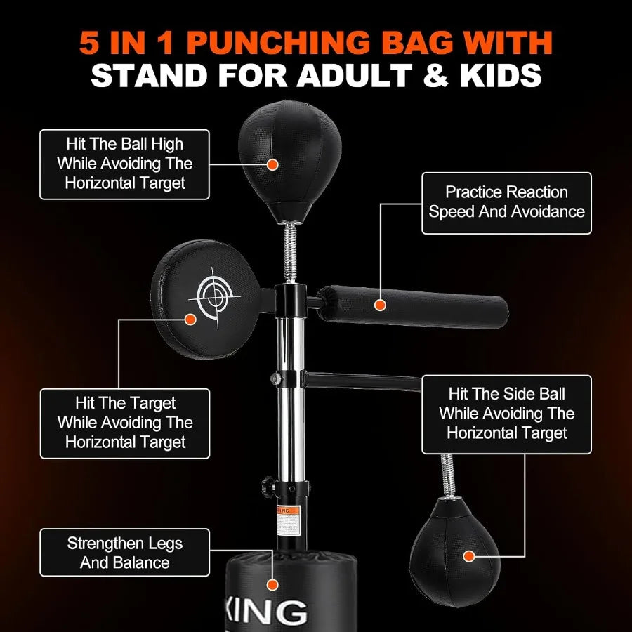 Adjustable Height Punching Bag With Boxing Stand For Training