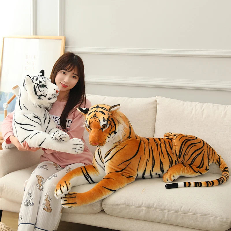 Giant Real Life Tiger Plush Toys Stuffed Soft Wild Animals Simulation - ToylandEU