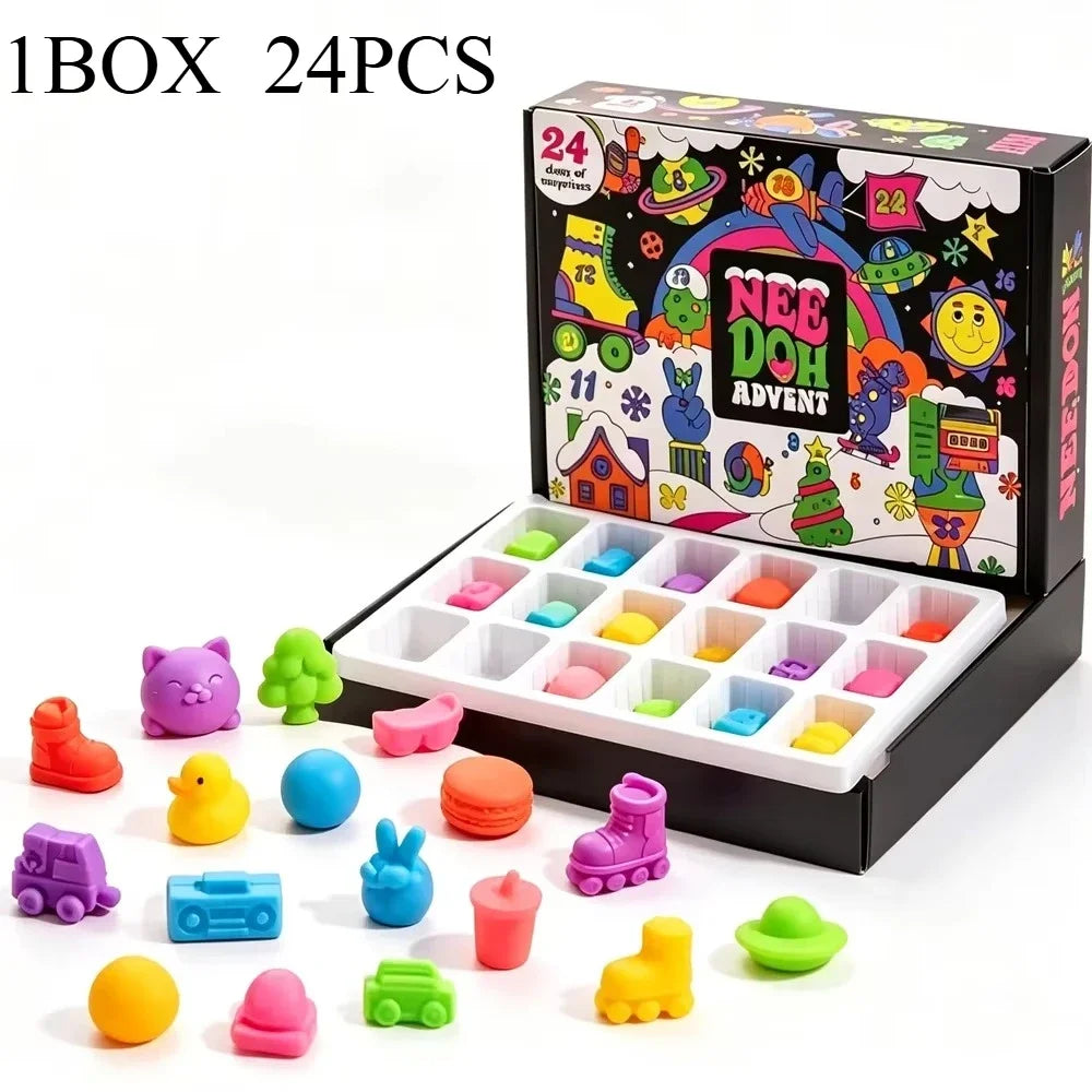 Advent Calendar | 2026 Blind Box Squish Cube Fidget | Sensory Stress Relief Toy | Xmas Gift