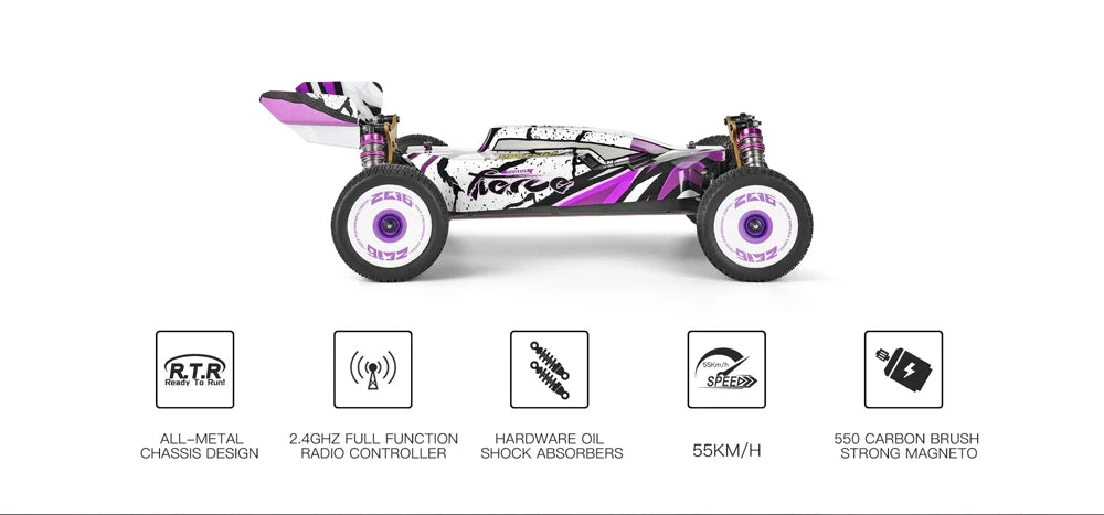 RC 124007 & 124019 High-Speed 1:12 Electric 4WD RC Racing Cars - 75KM/H & 55KM/H Drift Crawler with 3000mAh Battery