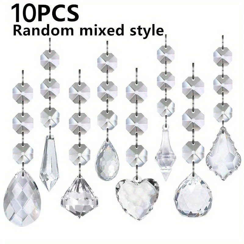 Acrylic Christmas Ornaments | Clear Snowflake Shape | 10 Piece Set for Trees
