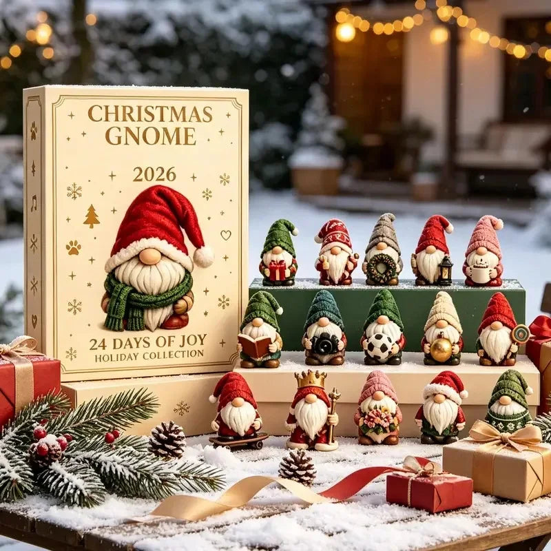 Advent Calendar | 2026 Gnome Figurines | 24 Day 2D Cute Countdown | Holiday Surprise Gift For Adults