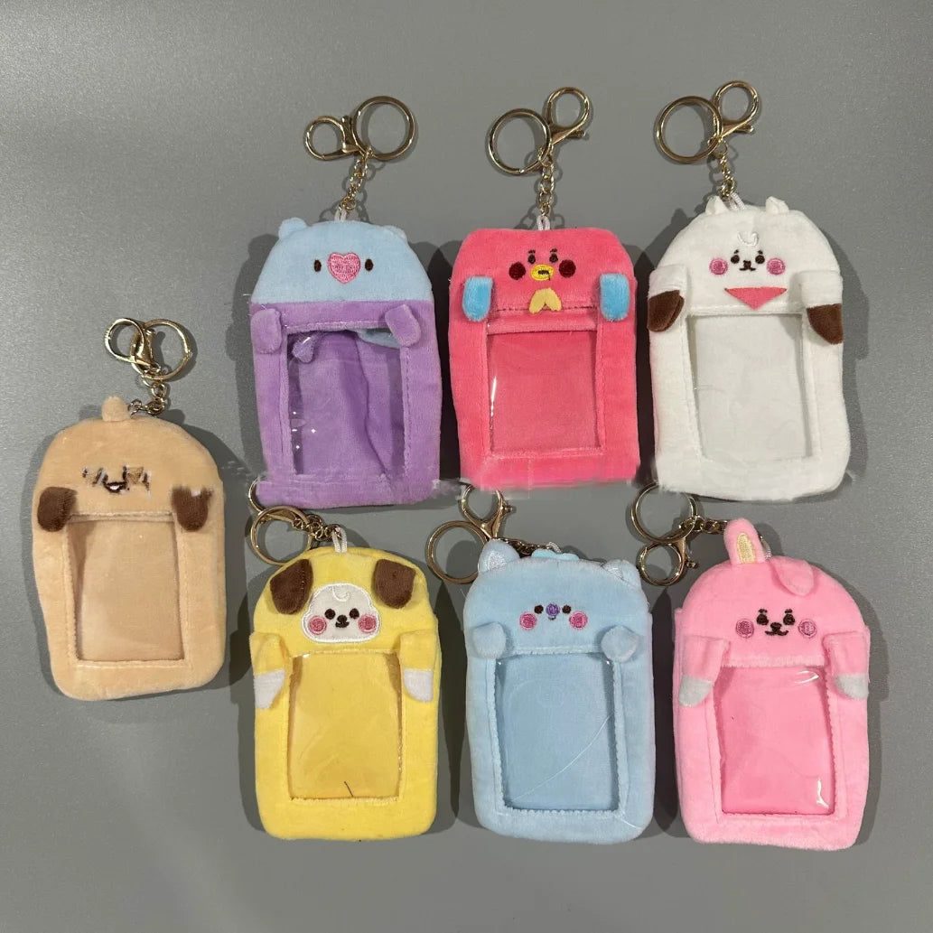 Set of 21 Cute Animal Plush Keychains With Card Holders