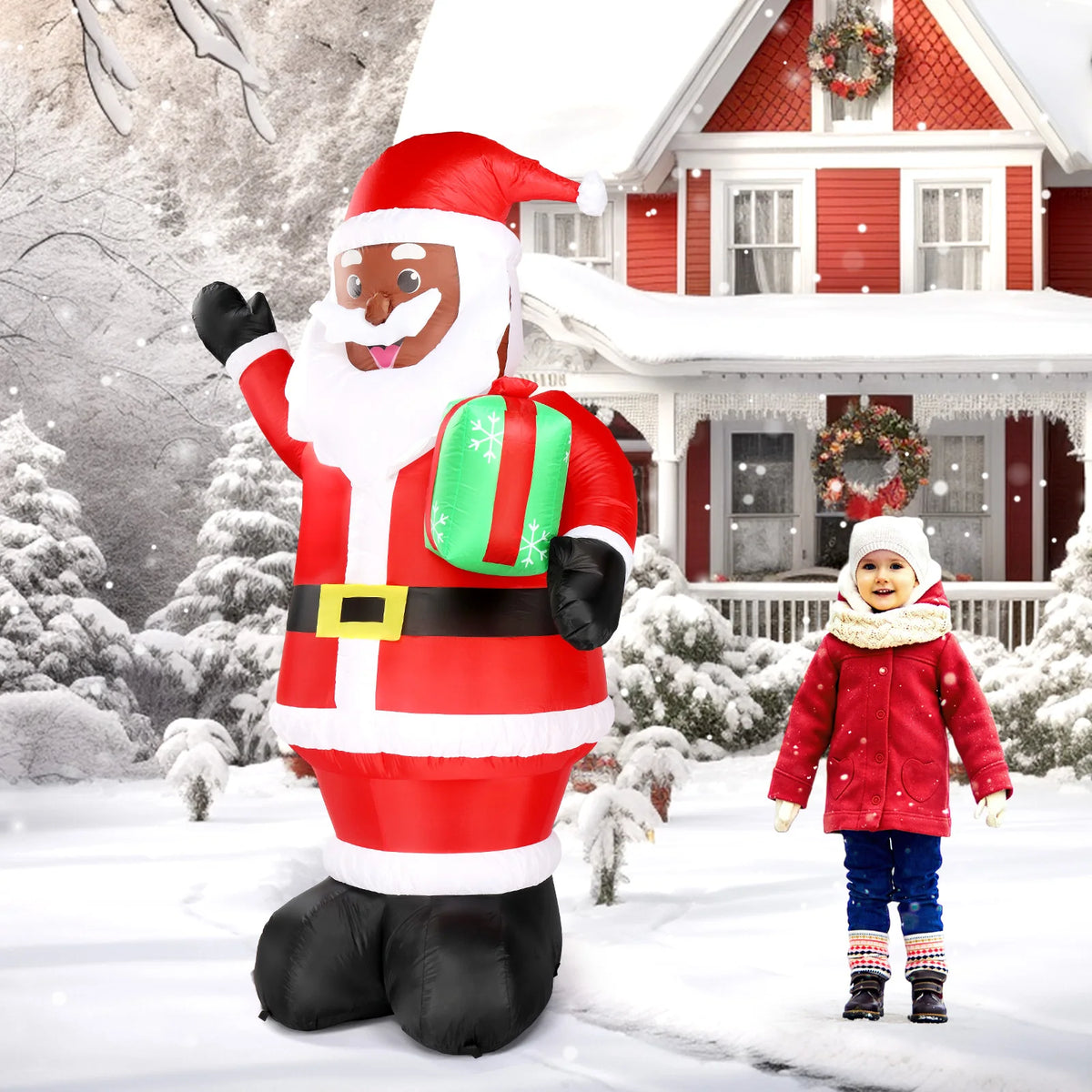 Christmas Inflatable | 7 Ft | Led Lights | Santa Yard Decor