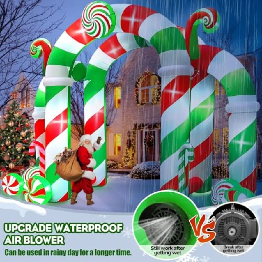 Christmas Inflatable Arch | 13 Ft Size | Candy Shape Design | Yard Garden Decor