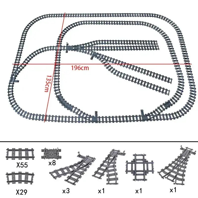 Lego Compatible Flexible Train Tracks Building Set For Kids - ToylandEU